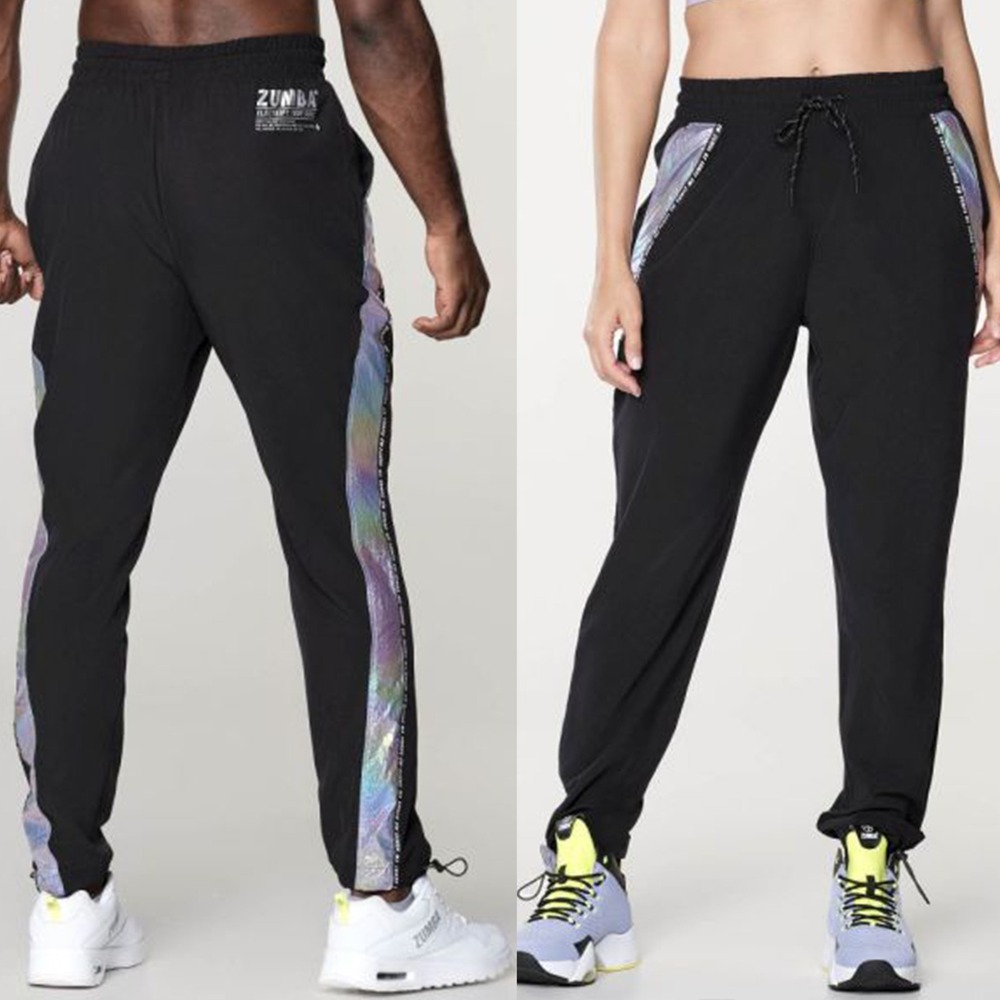 NWOT ZUMBA Unisex Reflective Track Pants Size Medium